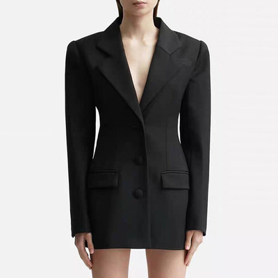 BA2256 Women's Sexy Backless Long Sleeve Luxury Crystal Rhinestone Mini Suit Dress Environmentally Friendly Craftsmanship