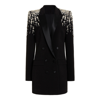 High Fashion Punk Style Crystal Embellished Mini Suit Jacket for Women in Guangdong Regular Sleeve BA2289 Casual Style