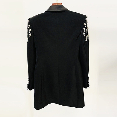 High Fashion Punk Style Crystal Embellished Mini Suit Jacket for Women in Guangdong Regular Sleeve BA2289 Casual Style