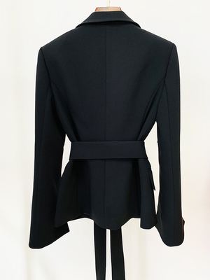 Kimshein BA2288 Fashionable Women's Sports Jacket with Waist Belt and Elegant Crystal Embellishments
