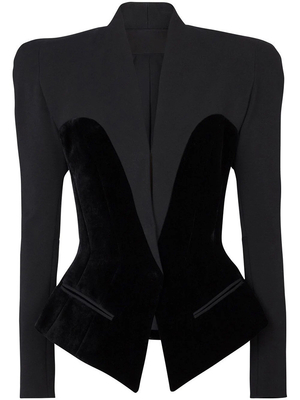 Kimshein BA2245 End Women's Unique Fashion Velvet Dance Sport Jacket Dress with Other Front Closure