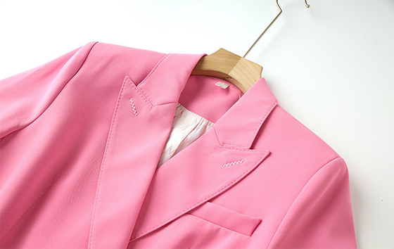 Full Sleeve Kimshein BA2239 Fashionable Autumn Long Midi Knitted Dress for Women in Pink Casual Jacket