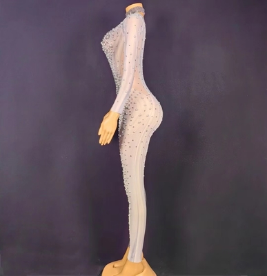 Kimshein AD2271 Women's Party Wear Sexy Rhinestone Bodycon Jumpsuit The Perfect Combination of Style and Sustainability