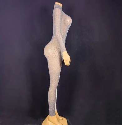 Kimshein AD2271 Women's Party Wear Sexy Rhinestone Bodycon Jumpsuit The Perfect Combination of Style and Sustainability