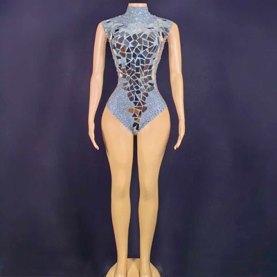 220g Fabric Weight Kimshein AD2276 Shiny Beaded Jumpsuit with High Neck Mirror Anti-Pilling Characteristics