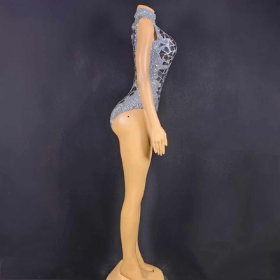220g Fabric Weight Kimshein AD2276 Shiny Beaded Jumpsuit with High Neck Mirror Anti-Pilling Characteristics