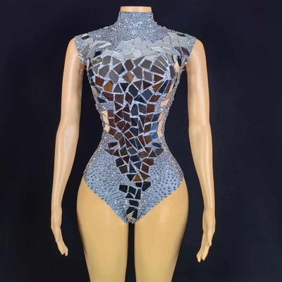 220g Fabric Weight Kimshein AD2276 Shiny Beaded Jumpsuit with High Neck Mirror Anti-Pilling Characteristics