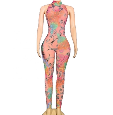 AD2289 Goldsin Summer Collection Sexy Club Women's Tight Jumpsuit with Customizable Neckline Sleeveless Material and Fit