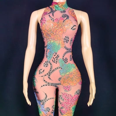 AD2289 Goldsin Summer Collection Sexy Club Women's Tight Jumpsuit with Customizable Neckline Sleeveless Material and Fit
