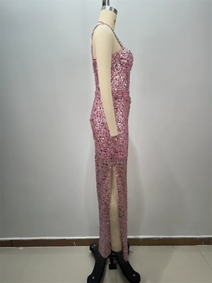 kimsheinfashion ED2723 Classy Bodycon Dress with Shimmering Water Diamonds and Figure-Hugging Silhouette