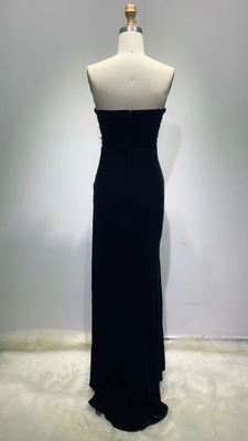 7-Day Fast Sampling Flannel Embroidered High Slit Strapless Evening Dress ED2598 with Pearl Decoration and Embroidered Details