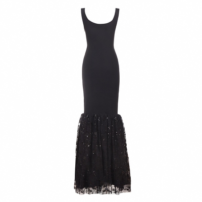 SB3389 Kimshein Fashionable Luxury Black Evening Dress Women's Elegant Bandage Dress Washable in Now Model SB3389