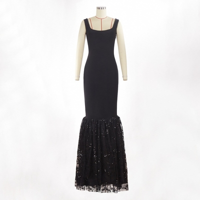 SB3389 Kimshein Fashionable Luxury Black Evening Dress Women's Elegant Bandage Dress Washable in Now Model SB3389