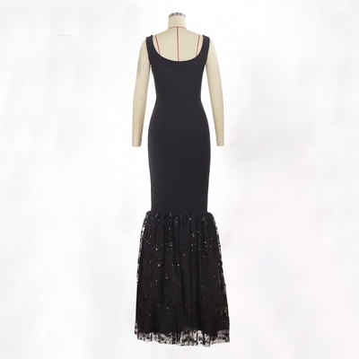 SB3389 Kimshein Fashionable Luxury Black Evening Dress Women's Elegant Bandage Dress Washable in Now Model SB3389