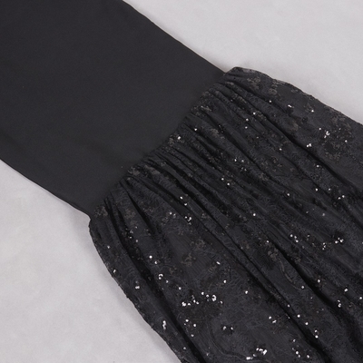 SB3389 Kimshein Fashionable Luxury Black Evening Dress Women's Elegant Bandage Dress Washable in Now Model SB3389