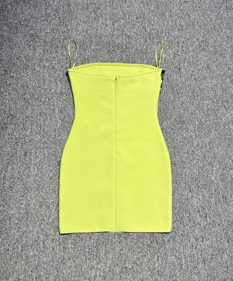 Polyester Knitted Summer Crystal Green Mini Off-shoulder Sexy Hollow Bandage Dress Beautiful Tight Dress