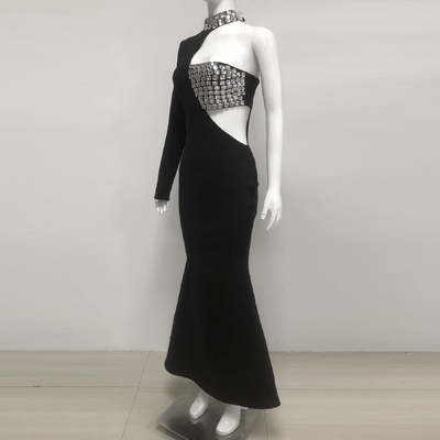 Kimshein LS2634 Elegant Sexy Evening Dress Crystal Evening Gown One-Shoulder Luxury Dress for Sophisticated Gatherings
