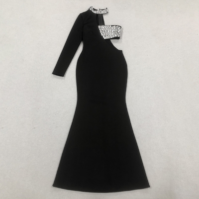 Kimshein LS2634 Elegant Sexy Evening Dress Crystal Evening Gown One-Shoulder Luxury Dress for Sophisticated Gatherings