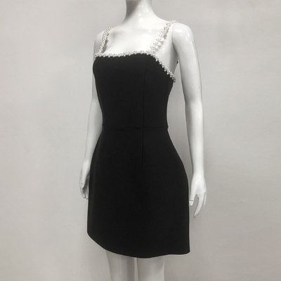 Kimshein Fashionable A-Line Pearl Strap Bandage Mini Dress for Women's Elegant and Stylish Party Dress made of Polyester