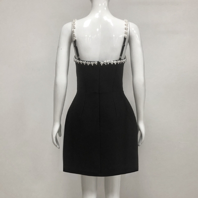 Kimshein Fashionable A-Line Pearl Strap Bandage Mini Dress for Women's Elegant and Stylish Party Dress made of Polyester