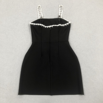 Kimshein Fashionable A-Line Pearl Strap Bandage Mini Dress for Women's Elegant and Stylish Party Dress made of Polyester