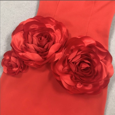 Bandage Fabric Strapless Long Dress Beautiful Party Floral Evening Gown with Natural Waist and Stock Availability