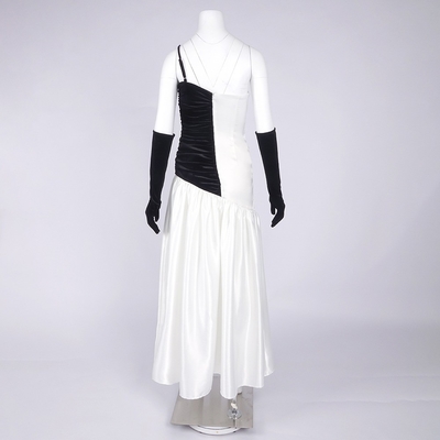 SB3400 White Luxurious Maxi Satin Dress for Elegant Women's Evening Dress Natural Waistline Unique Personality