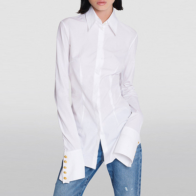Unique and Fashionable Two-Piece Dress Shirt Dress for Women Weaving Method Shuttle Loom Fabric Type Polyester Cotton