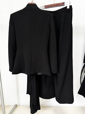 SR2359 Kimshein Women's Fashionable Pleated Blazer Two-Piece Set for Ladies' Party Dinner Elegant and Sophisticated Look