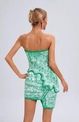 SS2335 Summer Sleeveless Wrap Cutout Top and Mini Skirt Sexy Tight Two-Piece Set for Women Sleeveless Design