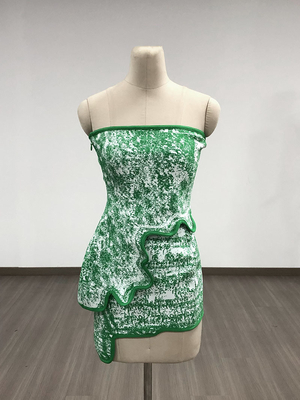 SS2335 Summer Sleeveless Wrap Cutout Top and Mini Skirt Sexy Tight Two-Piece Set for Women Sleeveless Design
