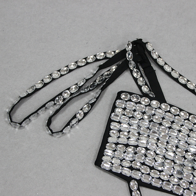 SS2338 Customized Metal Chain Mesh Black Bandage Bodycon Dress for Women's Nightclub in Guangdong Exquisite Craftsmanship