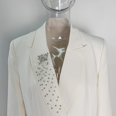 BA2240 Elegant Formal Long Sleeve Jacket with Crystal and Bead Embellishments