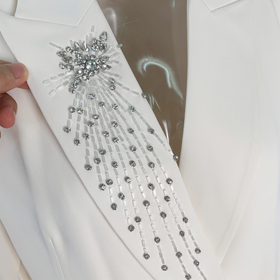 BA2240 Elegant Formal Long Sleeve Jacket with Crystal and Bead Embellishments
