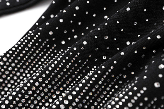 BA2237 Exquisite Crystal Beaded Fashion Jacket Women's Knitted Sweater for Luxury Evening Garments
