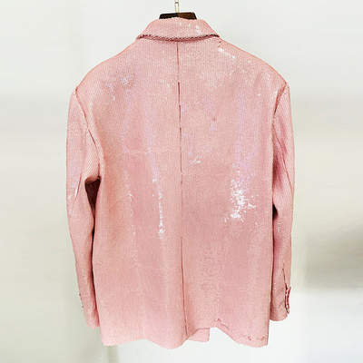 BA2229 Kimshein Standard Thickness Fashion Sequin Sports Jacket in Luxurious Pink for Women's Autumn Fashion