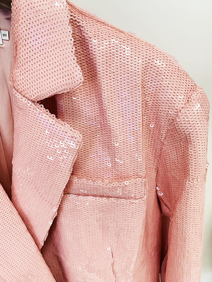 BA2229 Kimshein Standard Thickness Fashion Sequin Sports Jacket in Luxurious Pink for Women's Autumn Fashion