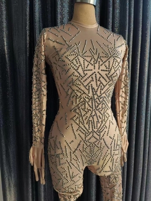 AD1740 Women's Fashion Birthday Jumpsuit Sexy Diamond Shimmer Tight Fit 1 Piece Minimum Order Smart Tracking Supported
