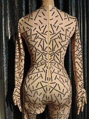 AD1740 Women's Fashion Birthday Jumpsuit Sexy Diamond Shimmer Tight Fit 1 Piece Minimum Order Smart Tracking Supported
