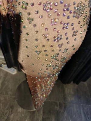 AD1739 Women's Tight Jumpsuit with Water Drill Embellishments The Ultimate Party and Nightclub Outfit