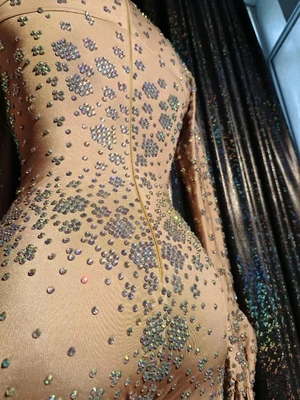 AD1739 Women's Tight Jumpsuit with Water Drill Embellishments The Ultimate Party and Nightclub Outfit