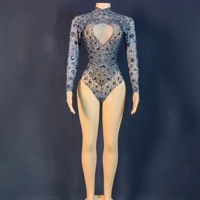 AD1870 Handmade Crystal Tight-fitting Bodysuit Ideal for Dance Performances and Parties