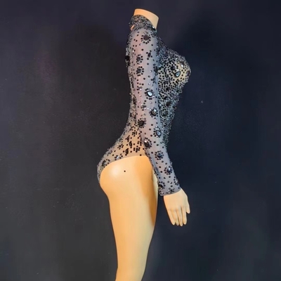 AD1870 Handmade Crystal Tight-fitting Bodysuit Ideal for Dance Performances and Parties