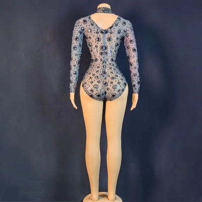AD1870 Handmade Crystal Tight-fitting Bodysuit Ideal for Dance Performances and Parties