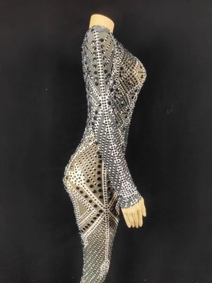 AD1677 Luxury Handmade Women's Fashion Clothing Trendy Lady Rhinestone Jumpsuit Perfect for Customer Requirements