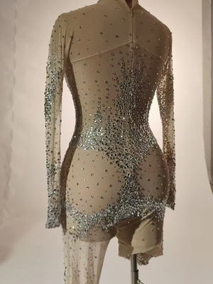 AD1714 Women's Mesh Fabric Jumpsuit Luxury Bodysuit for Sexy Women's Clothing 1 Piece Minimum Order Customizable