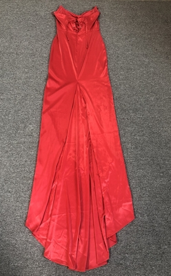 Natural Waistline ED2721 Red Floor-Length Crystal Mermaid Evening Dress for Formal Occasions