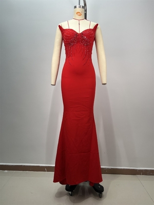 ED2704 Women's Evening Dress Sleeveless Dance Party Dress Bride Wedding Gown None Printing Method Guangdong Production