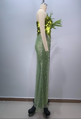 Stylish Women's Long Fringed Sequin Evening Dress with Elegant Design Flowing Tassels and Water Diamonds