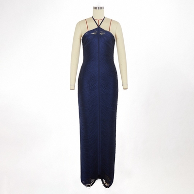 SB3377 Kimshein Fashion Dress Fringed Backless Design for Women's Party and Evening Events Eco-friendly Material